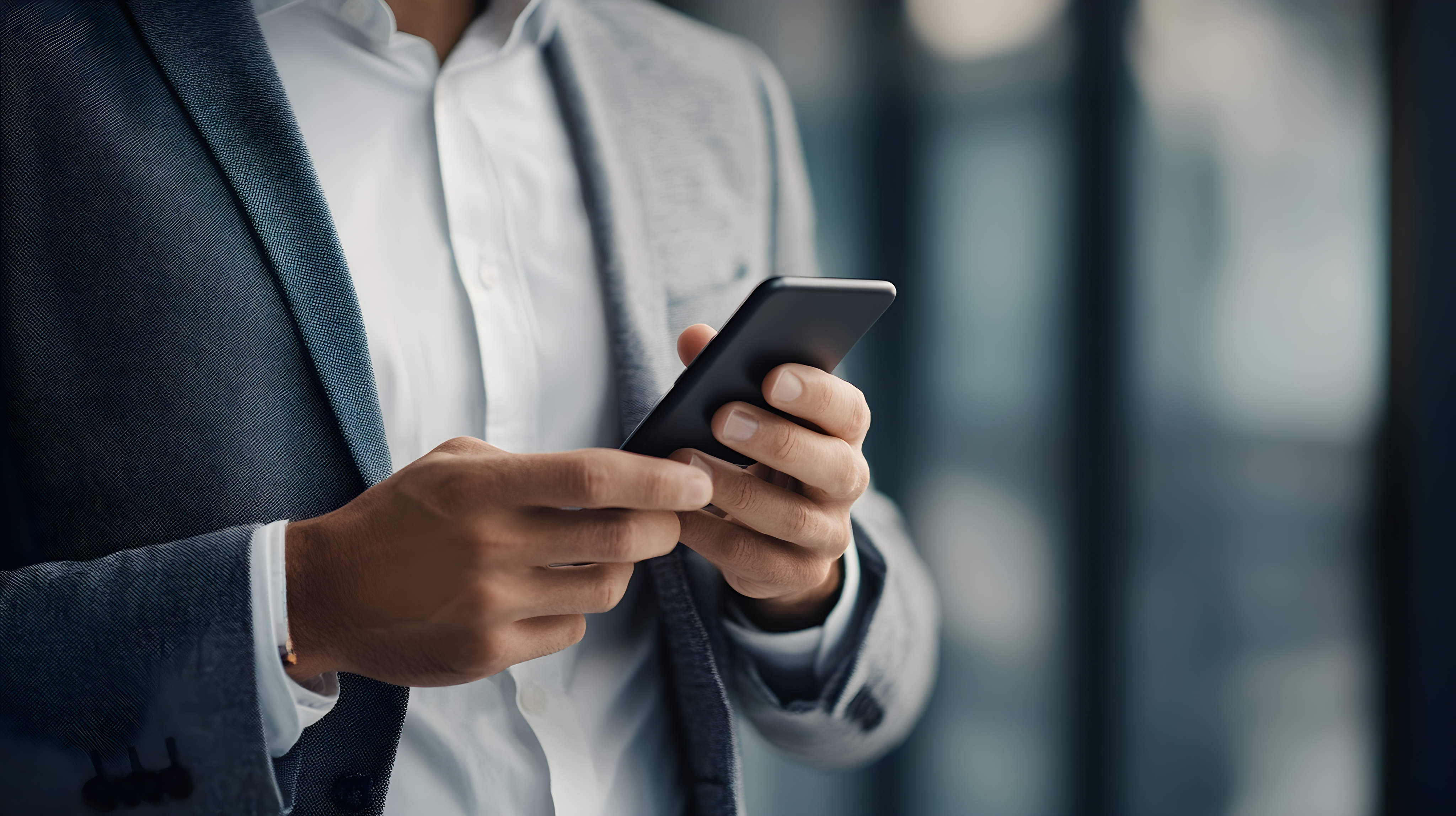 スマートフォンを操作する個人投資家